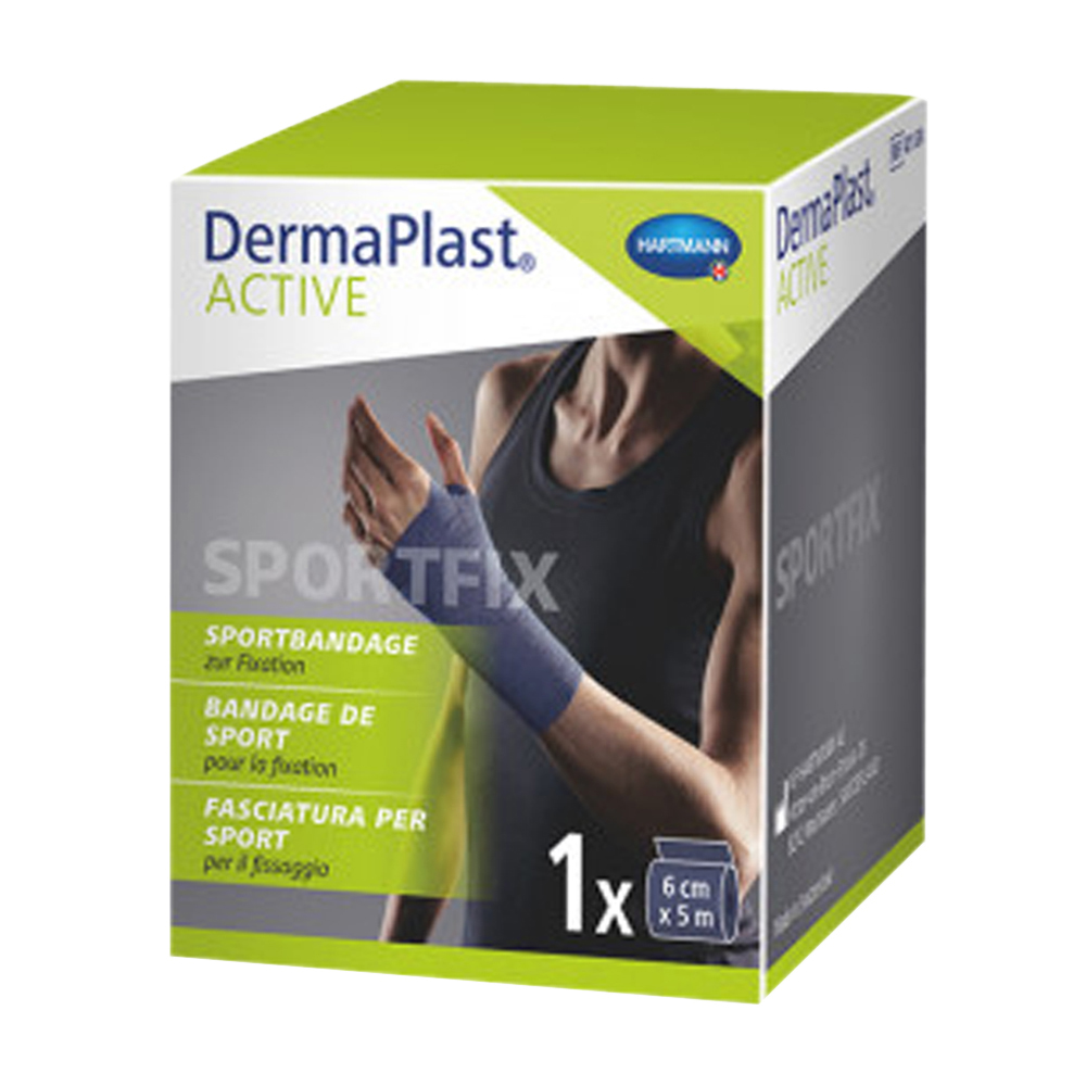 DermaPLAST ACTIVE Sport Fix Kurzzugbinde blau 6cm x 5m